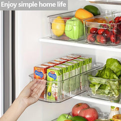 Refrigerator Storage Box Clear Plastic Trash Can for Kitchen Organizing