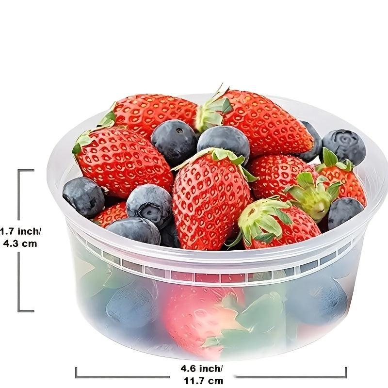 12pcs 8oz Plastic Soup Cup with PE Cover - Dishwasher Safe