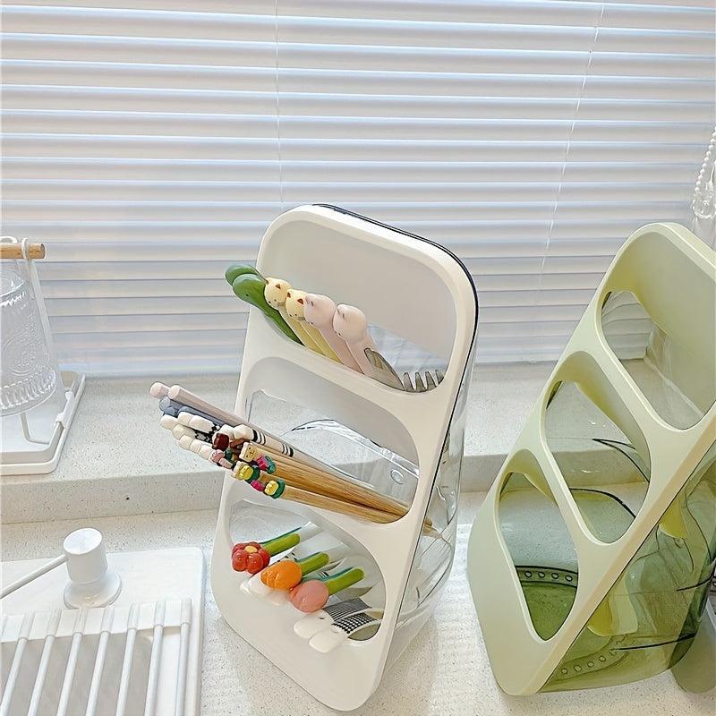Chopsticks Storage Box with Drain Spoon Rack Organizers