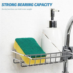Stainless Steel Sink Caddy Organizer for Kitchen Sponge Soap Towel Storage
