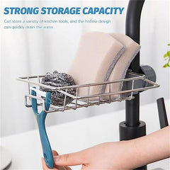 Stainless Steel Sink Caddy Organizer for Kitchen Sponge Soap Towel Storage