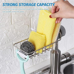 Stainless Steel Sink Caddy Organizer for Kitchen Sponge Soap Towel Storage