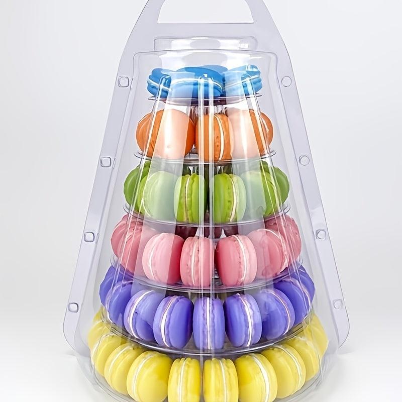 6pcs Layers Macaron Tower Cake Shelf with Dust Cover