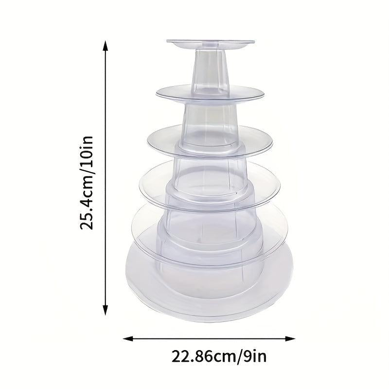 6pcs Layers Macaron Tower Cake Shelf with Dust Cover