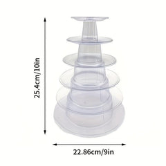 6pcs Layers Macaron Tower Cake Shelf with Dust Cover