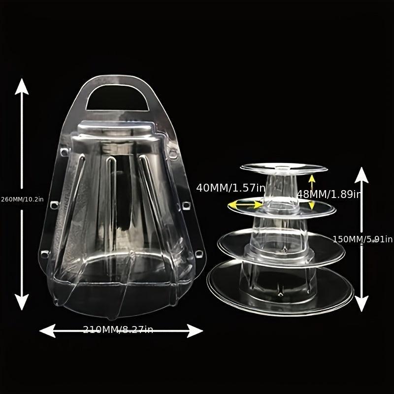 6pcs Layers Macaron Tower Cake Shelf with Dust Cover