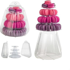 6pcs Layers Macaron Tower Cake Shelf with Dust Cover