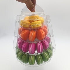 6pcs Layers Macaron Tower Cake Shelf with Dust Cover