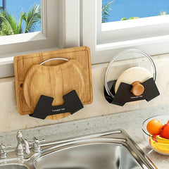 Wall Mount Pot Lid Holder Organizer Storage Rack Kitchen