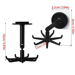 Rotating Utensil Holder w/7 Hook Kitchen Storage