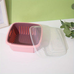 Double Layer Drain Basket Fruit Storage Container
