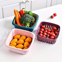 Double Layer Drain Basket Fruit Storage Container