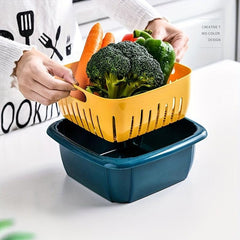 Double Layer Drain Basket Fruit Storage Container
