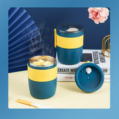 Leak proof Breakfast Cup 450ml with Spoon