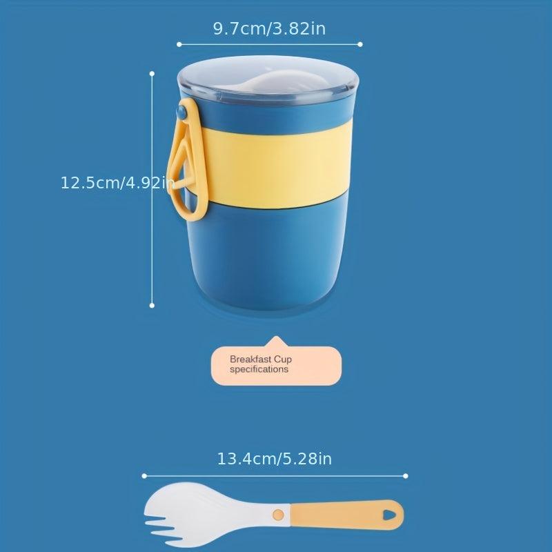 Leak proof Breakfast Cup 450ml with Spoon