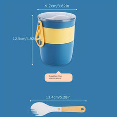 Leak proof Breakfast Cup 450ml with Spoon