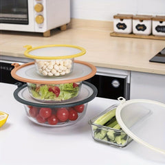 2pcs Silicone Lids Microwave Safe Splash Proof Universal Sealing Home Kitchen