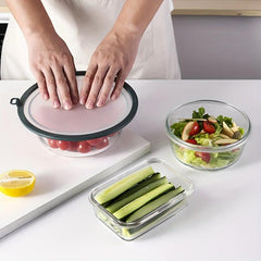 2pcs Silicone Lids Microwave Safe Splash Proof Universal Sealing Home Kitchen