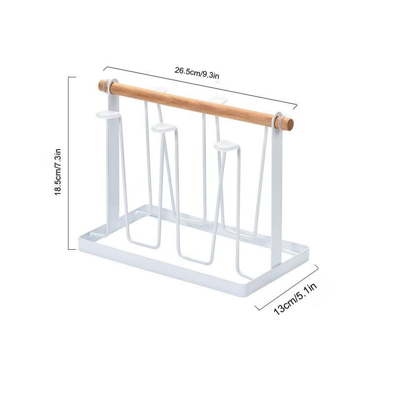 Wooden Drainage Cup Holder with Tray for Easy Cleanup