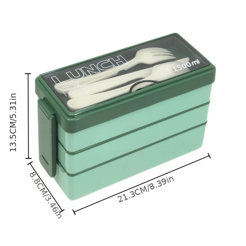 Large Capacity Three Layer Lunch Box Leakproof Food Container