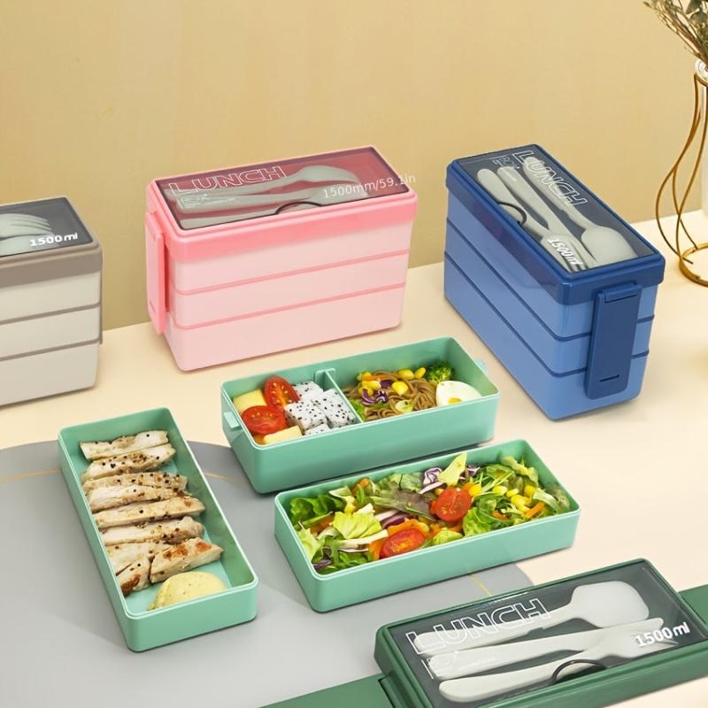 Large Capacity Three Layer Lunch Box Leakproof Food Container