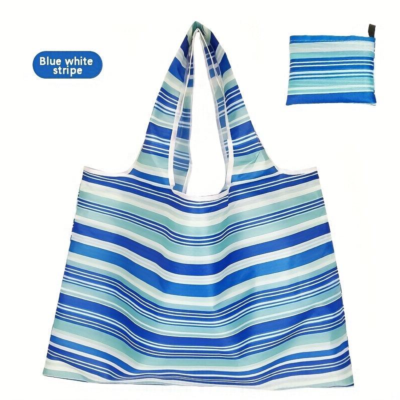 Waterproof Durable Striped Plaid Reusable Grocery Bags