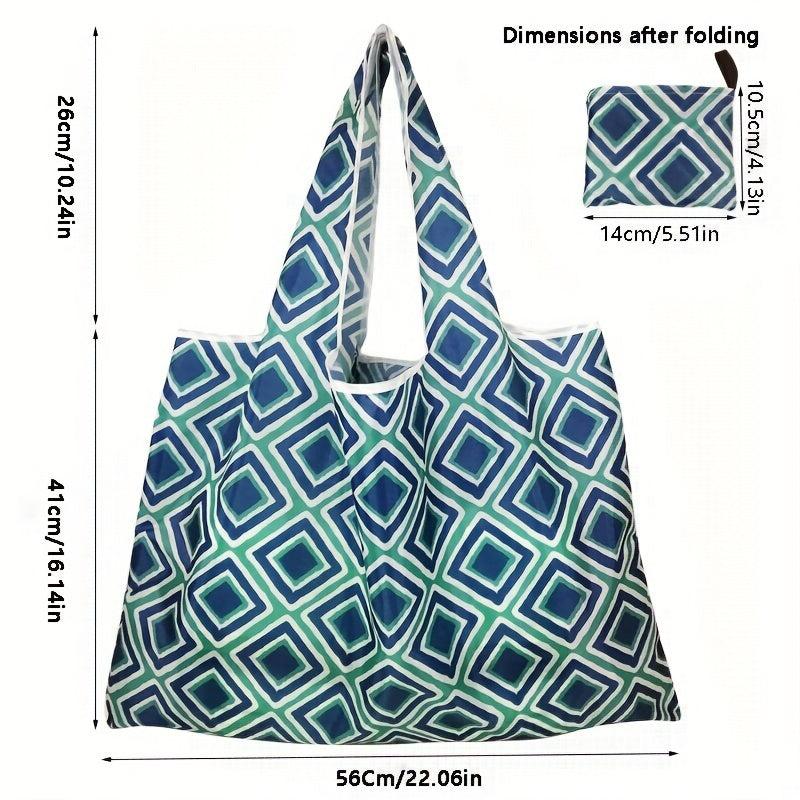 Waterproof Durable Striped Plaid Reusable Grocery Bags