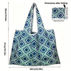 Waterproof Durable Striped Plaid Reusable Grocery Bags
