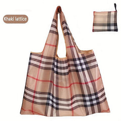Waterproof Durable Striped Plaid Reusable Grocery Bags
