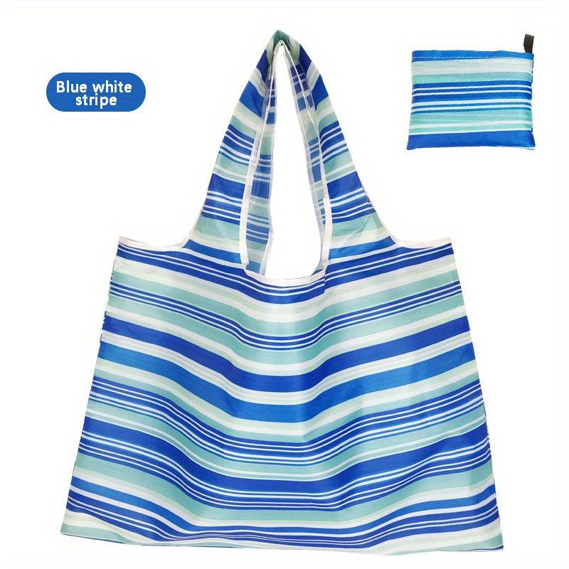 Waterproof Durable Striped Plaid Reusable Grocery Bags