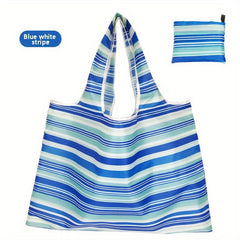 Waterproof Durable Striped Plaid Reusable Grocery Bags