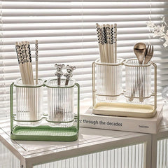 Chopsticks Tube Kitchen Organizer Draining Shelf Wall Mounted