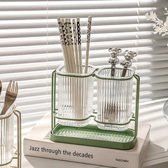 Chopsticks Tube Kitchen Organizer Draining Shelf Wall Mounted