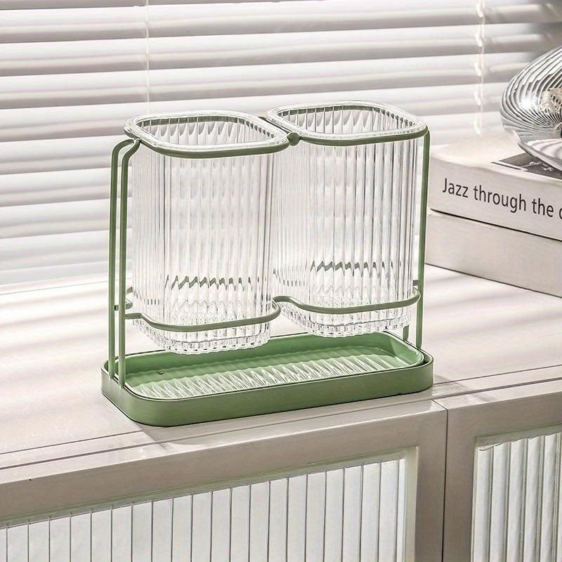 Chopsticks Tube Kitchen Organizer Draining Shelf Wall Mounted