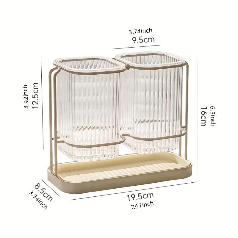 Chopsticks Tube Kitchen Organizer Draining Shelf Wall Mounted