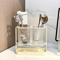 Chopsticks Tube Kitchen Organizer Draining Shelf Wall Mounted
