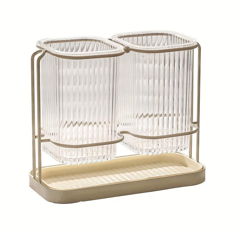 Chopsticks Tube Kitchen Organizer Draining Shelf Wall Mounted