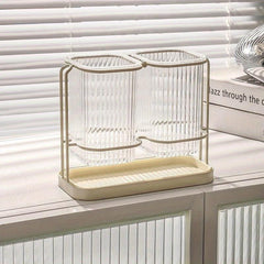 Chopsticks Tube Kitchen Organizer Draining Shelf Wall Mounted