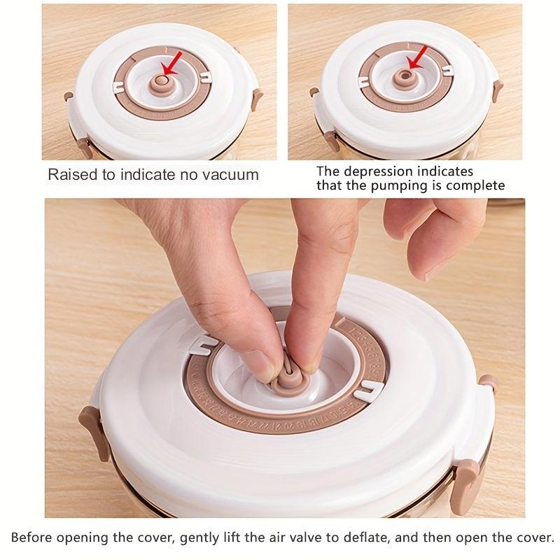 Round Vacuum Preservation Box Sealed Storage Can Refrigerator Fruit Vegetable