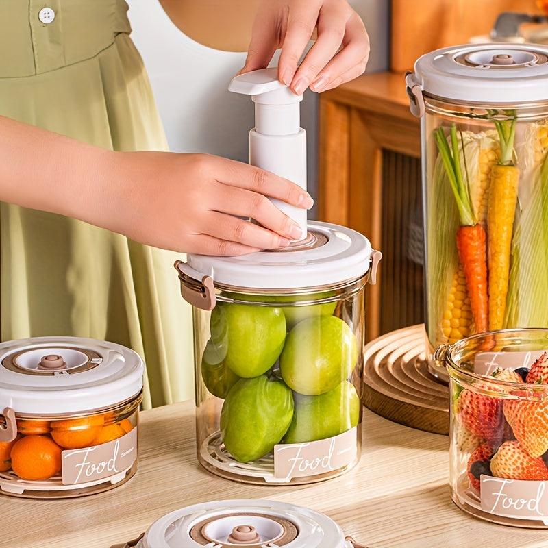 Round Vacuum Preservation Box Sealed Storage Can Refrigerator Fruit Vegetable