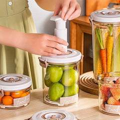 Round Vacuum Preservation Box Sealed Storage Can Refrigerator Fruit Vegetable