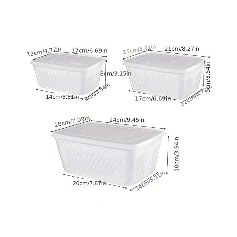 Refrigerator Storage Container with Lid for Fruits and Vegetables