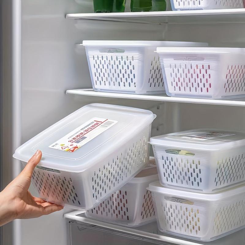 Refrigerator Storage Container with Lid for Fruits and Vegetables