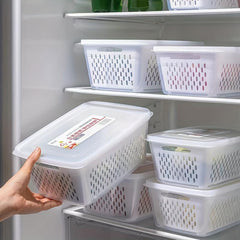 Refrigerator Storage Container with Lid for Fruits and Vegetables