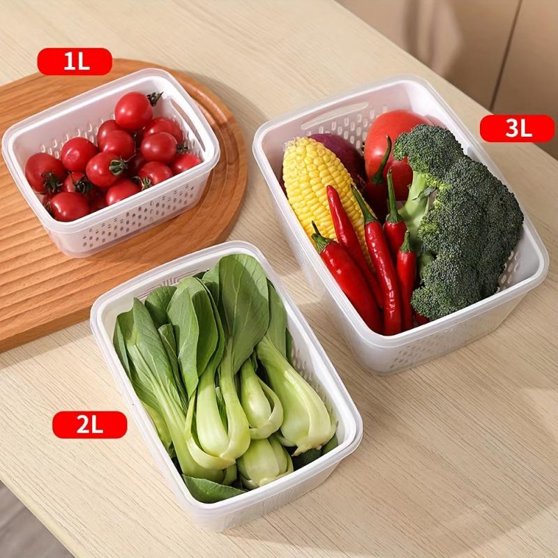 Refrigerator Storage Container with Lid for Fruits and Vegetables