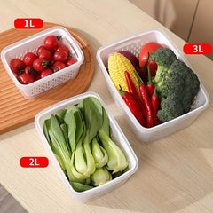 Refrigerator Storage Container with Lid for Fruits and Vegetables