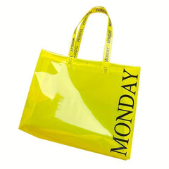 1pc PVC Reusable Grocery Bags Portable Supermarket Shopping Bag Waterproof