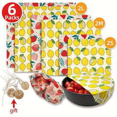 6pcs Beeswax Food Wraps Fresh Keeping Natural And Sustainable