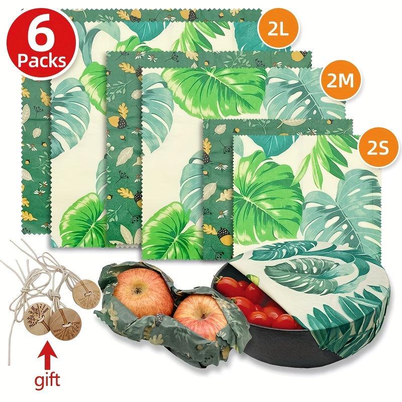 6pcs Beeswax Food Wraps Fresh Keeping Natural And Sustainable