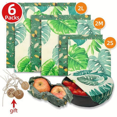 6pcs Beeswax Food Wraps Fresh Keeping Natural And Sustainable
